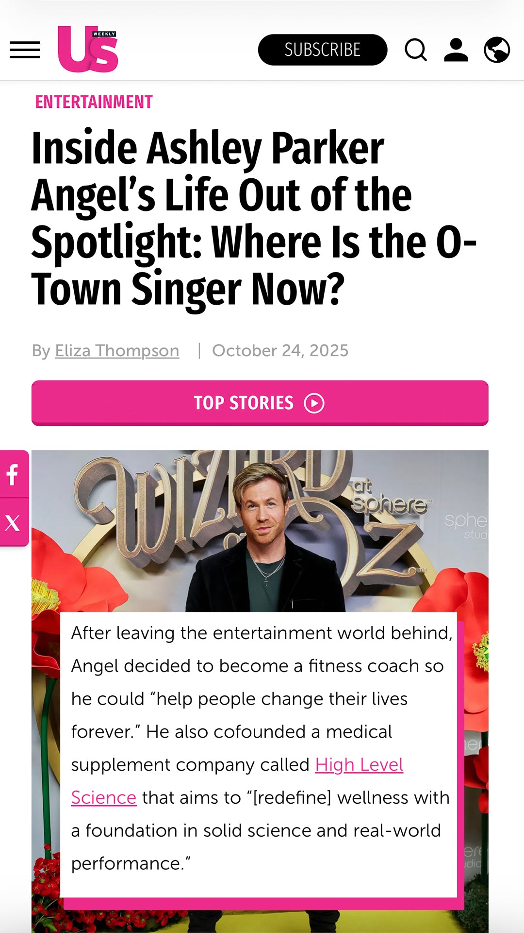 US Weekly: Inside Ashley Parker Angel’s Life Out of the Spotlight: Where Is the O-Town Singer Now?