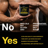 High Level Man 12-in-1 Testosterone Formula capsules by High Level Science, showing a bottle of dietary supplement capsules.