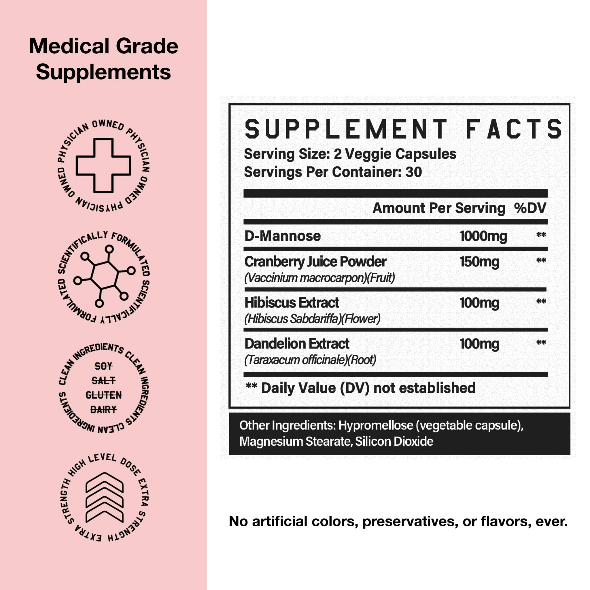High Level Woman 4-in-1 Urinary Tract Formula capsules by High Level Science, showing the supplement capsules in a clear container.
