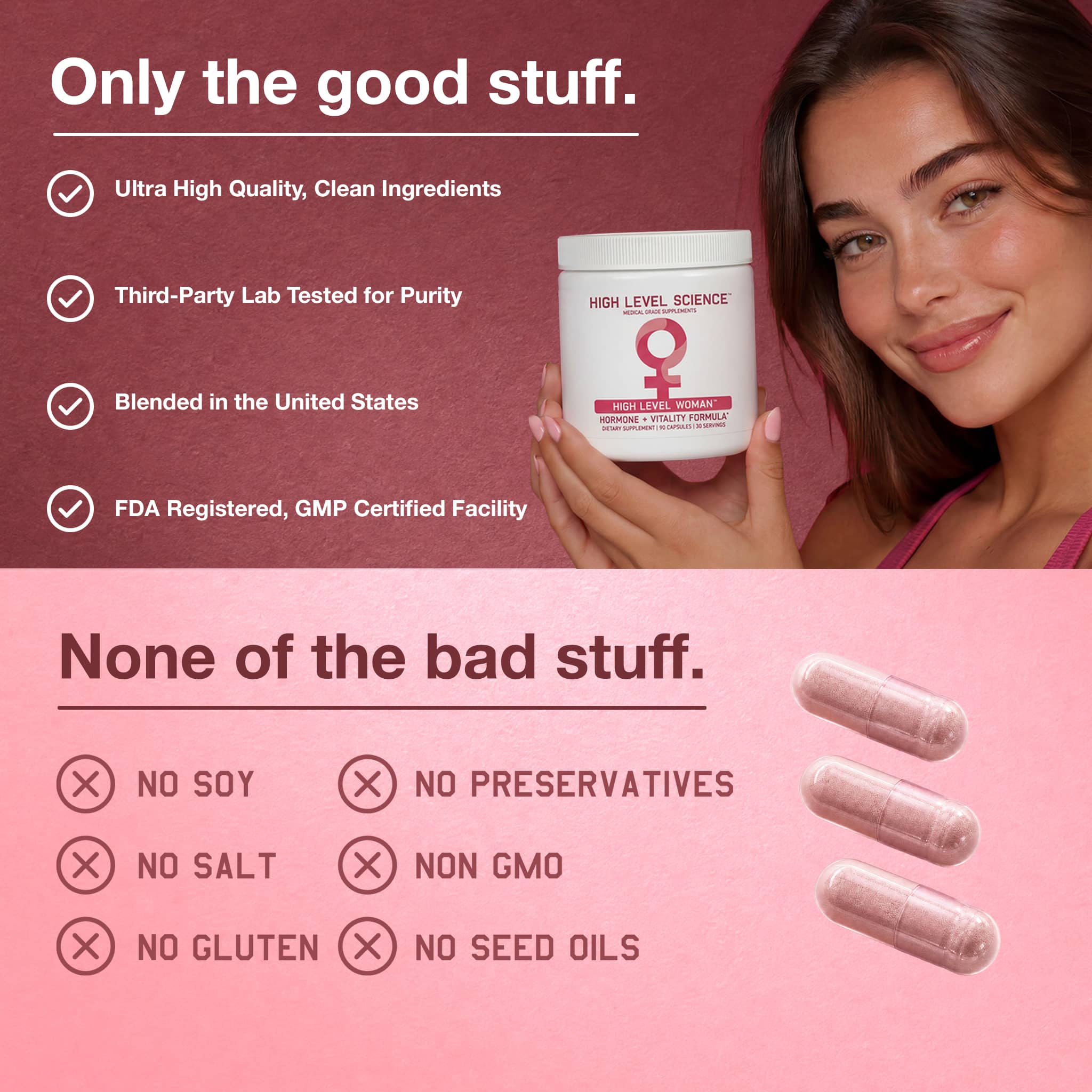 High Level Science Capsules High Level Woman: Hormone + Vitality Formula
