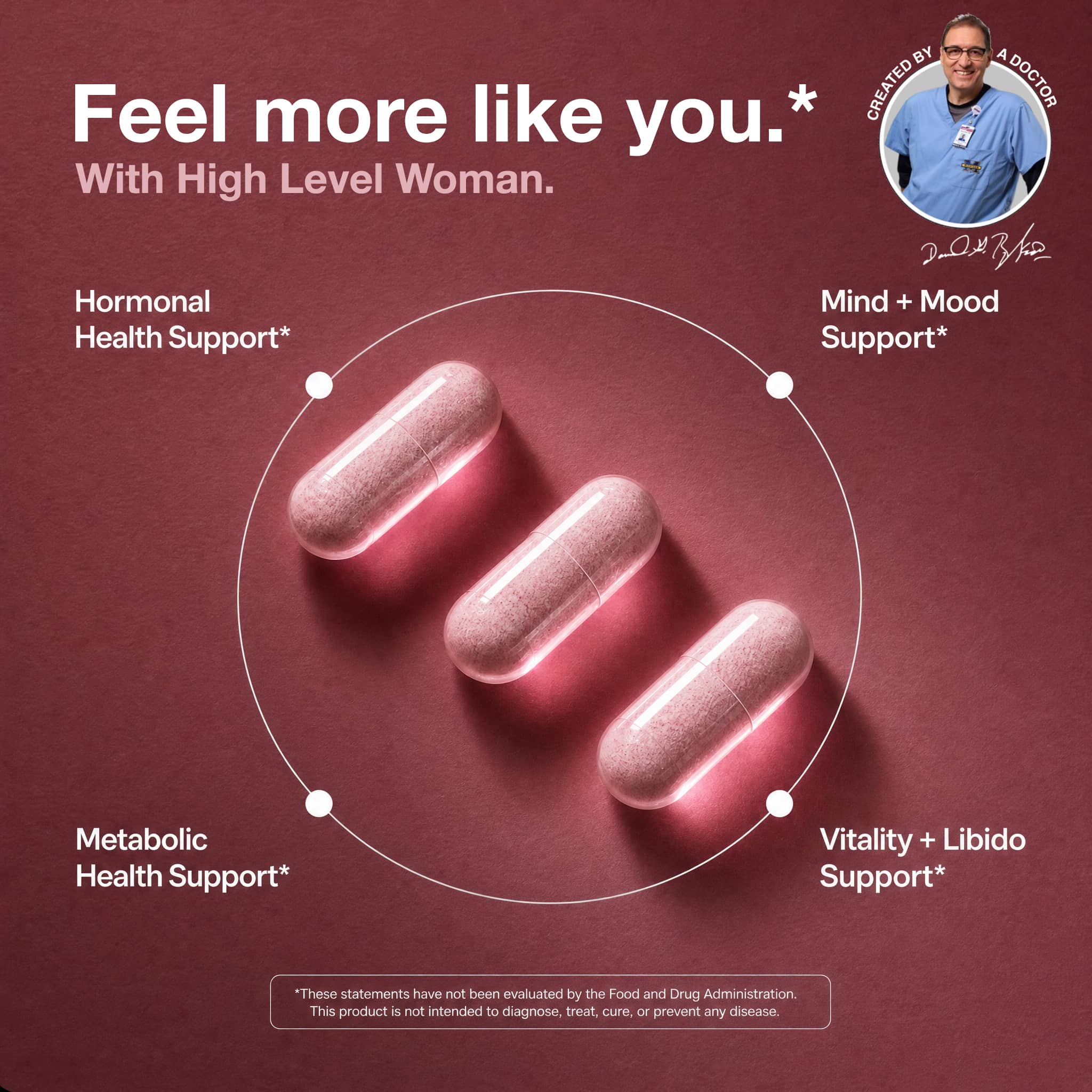 High Level Science Capsules High Level Woman: Hormone + Vitality Formula