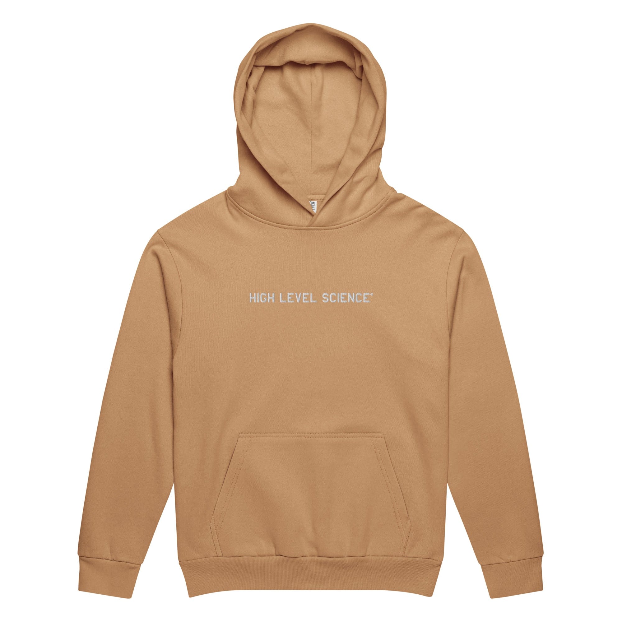 High Level Science HLS x Staple Hoodie in Burro color, showing the front view with hoodie and logo details.