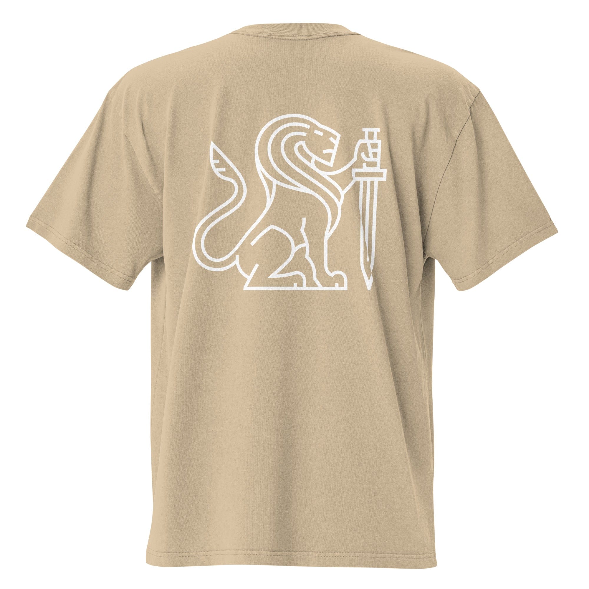 High Level Science HLS x Staple T-shirt in faded khaki, featuring a casual fit and Staple logo, styled on a plain background.