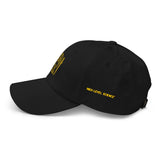 Black and yellow HLS x Staple hat by High Level Science, featuring a stylish cap with bold color accents.