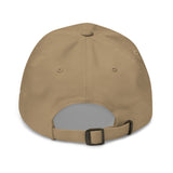 Khaki HLS x Staple hat by High Level Science, featuring a casual design with branded logo and adjustable strap.