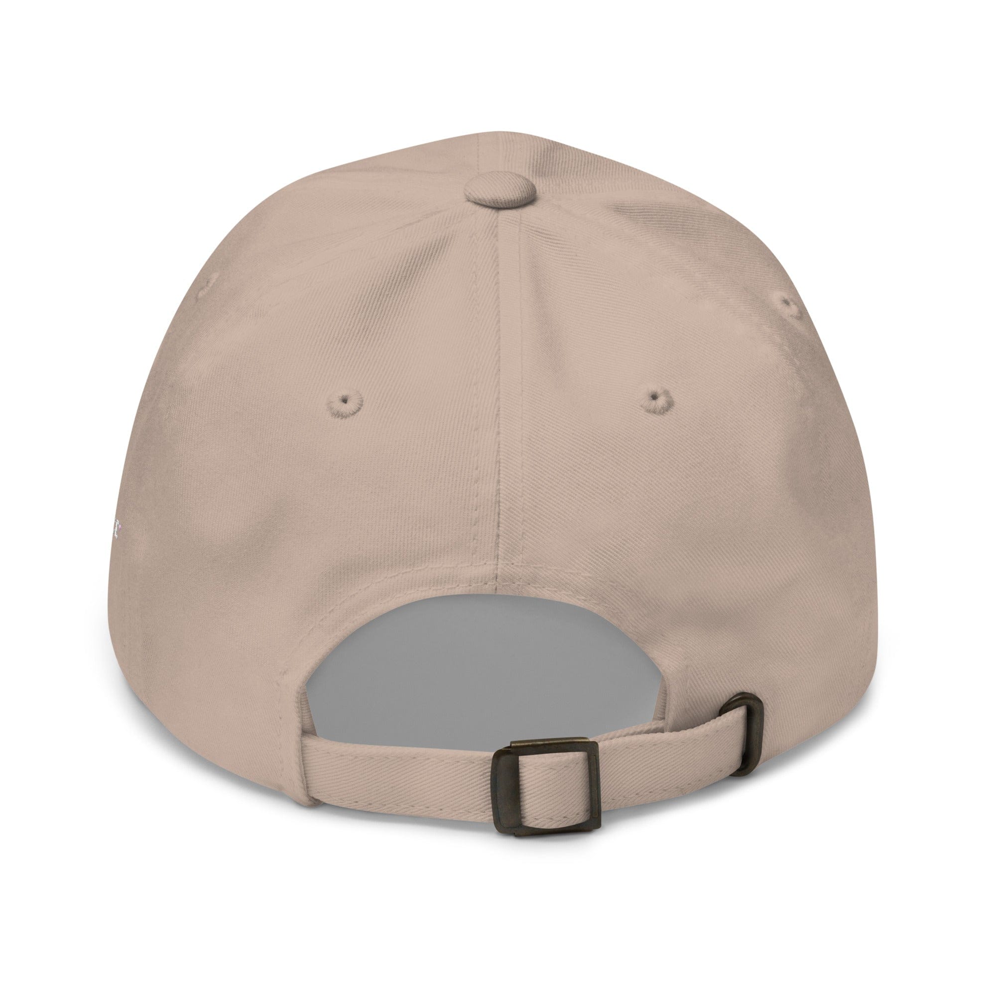 Stone-colored High Level Science HLS x Staple hat with adjustable strap and embroidered logo, casual streetwear style.