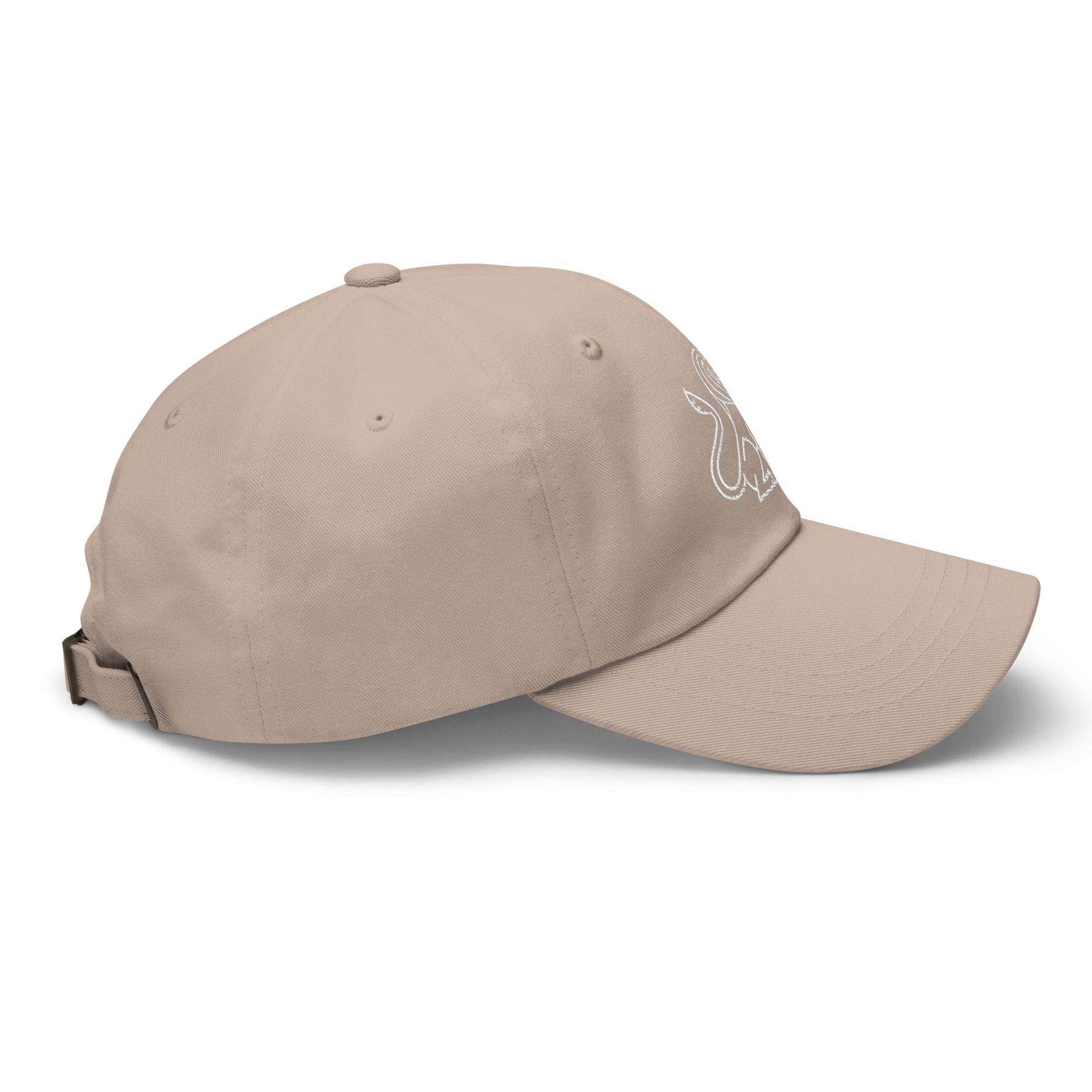 High Level Science HLS x Staple Hat in stone color, adjustable baseball cap with branded logo and curved brim.