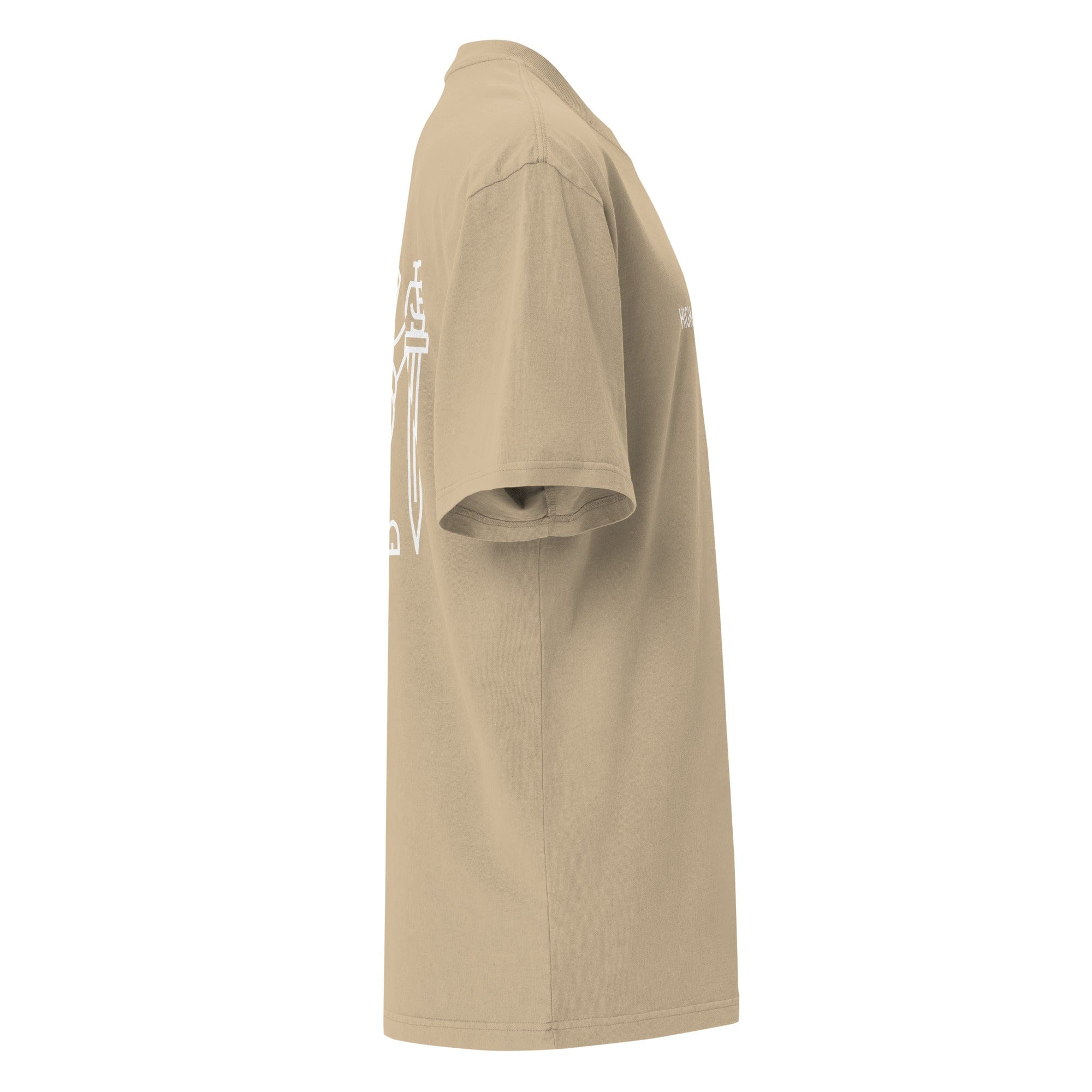 High Level Science HLS x Staple T-shirt in faded khaki, casual cotton tee with logo and streetwear style.
